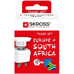 Skross Reiseeffekter|Universelt jordet reiseadapter til Sør-Afrika og Europa