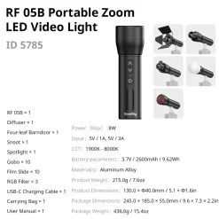 SmallRig Foto Og Video|RF 05B portabel LED-videolampe med zoom