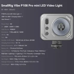 SmallRig Foto Og Video|Vibe P108 Pro mini-LED-videolampe