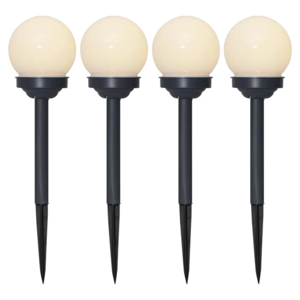 Kjell Utendørs Belysning|Solcelledrevet LED-lampe Ø10 cm 4-pk.