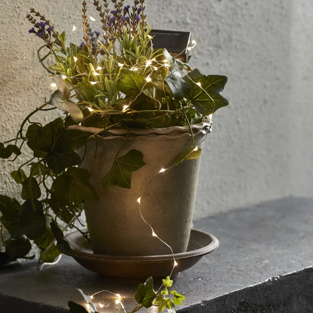 Kjell Lyslenker|Utendørs Belysning|Solcelledrevet lyslenke 50 LED