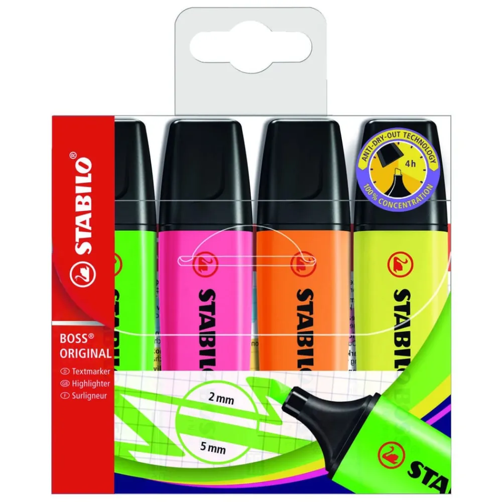 Stabilo Penner|Boss Original tekstmarkere 4-pk.