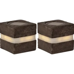 Star Trading Utendørs Belysning|Stonecube Hagesbelysning med solceller 2-pk.