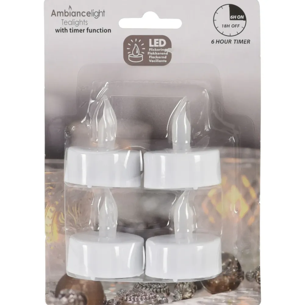 Kjell Julelys|Stemningsbelysning|Telys LED 4-pk.