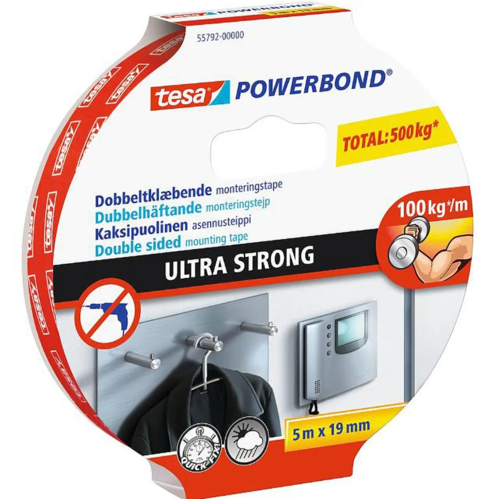 Tesa Kalkulator|Makuleringsmaskiner|Ultra Strong Dobbeltsidig monteringsteip 5 m