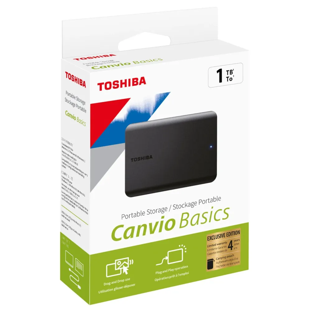Toshiba Datamus|Tilbehør Til Bærbar Pc|Canvio Basics Exclusive Edition ekstern harddisk 1 TB