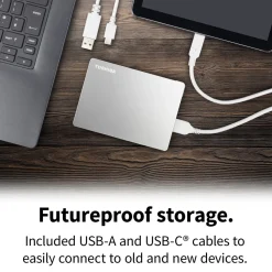 Toshiba Lagring|Canvio Flex Silver 1 TB