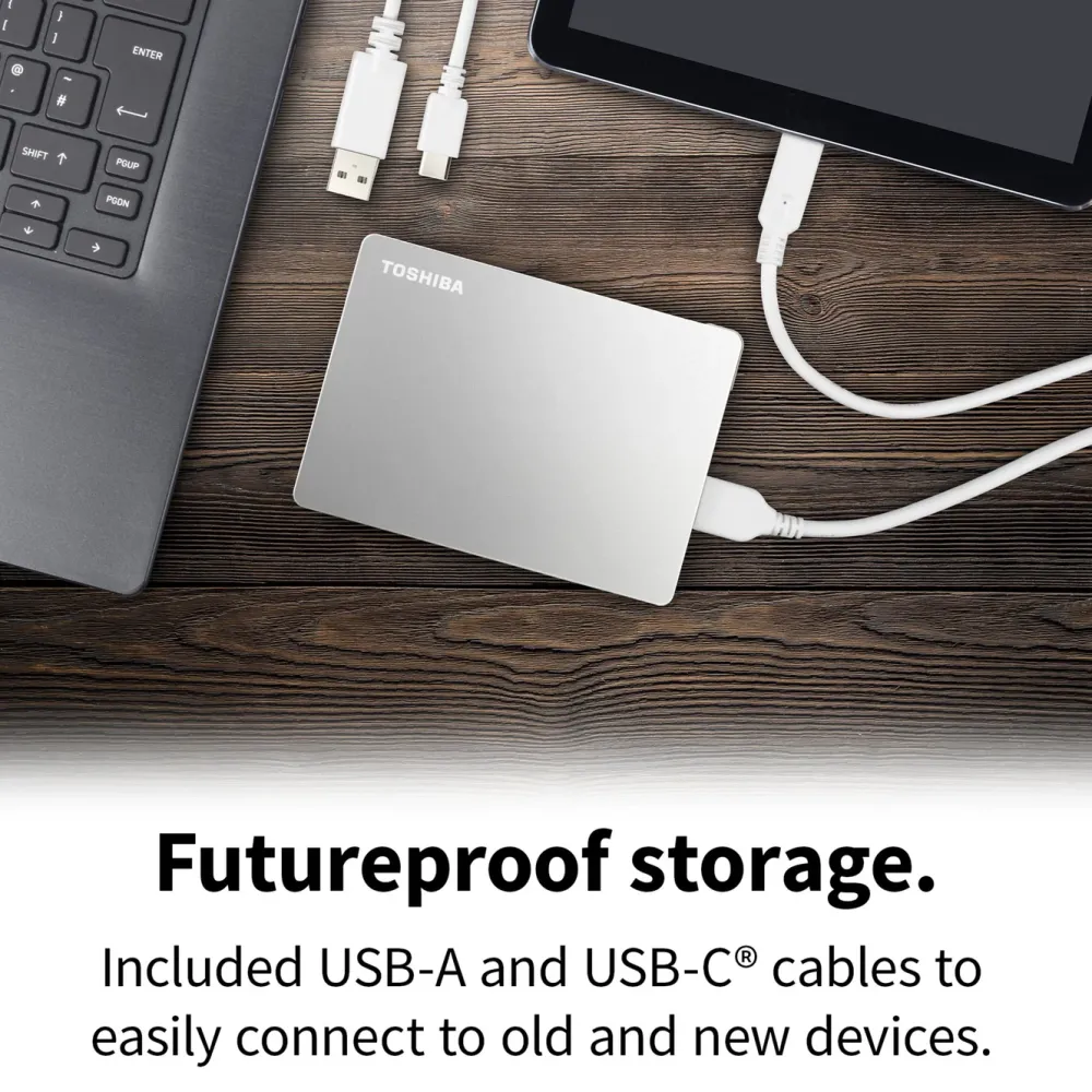 Toshiba Lagring|Canvio Flex Silver 1 TB