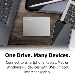 Toshiba Lagring|Canvio Flex Silver 4 TB