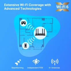 TP-Link Wifi-Routere|Archer AX20 Trådløs ruter AX1800