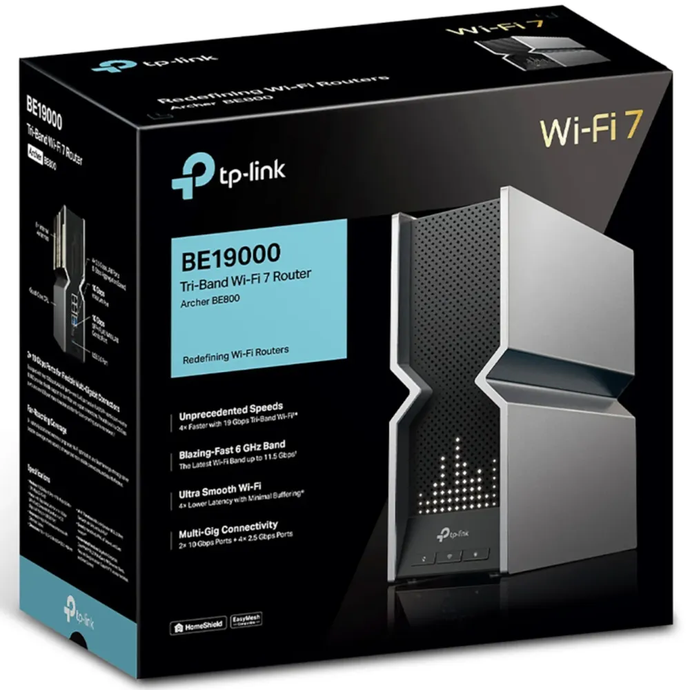 TP-Link Wifi-Routere|Archer BE800 Trådløs ruter med Wifi 7 BE19000