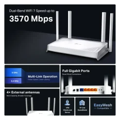 TP-Link Wifi-Routere|Archer BE220W – BE3600 Dual-Band Wifi 7 ruter