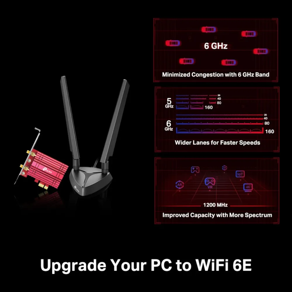 TP-Link Nettverkskort (Trådløse)|Archer TXE75E PCI-express-nettverkskort AXE5400