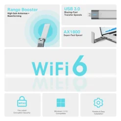 TP-Link Nettverkskort (Trådløse)|Archer TX20UH Trådløst USB-nettverkskort AX1800