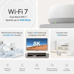 TP-Link Wifi-Routere|Mobilt Bredbånd Og Rutere|Deco BE22 BE3600 Wifi 7 mesh-system