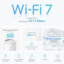 TP-Link Mobilt Bredbånd Og Rutere|Deco BE65-5G mesh-node BE9300 1-pack