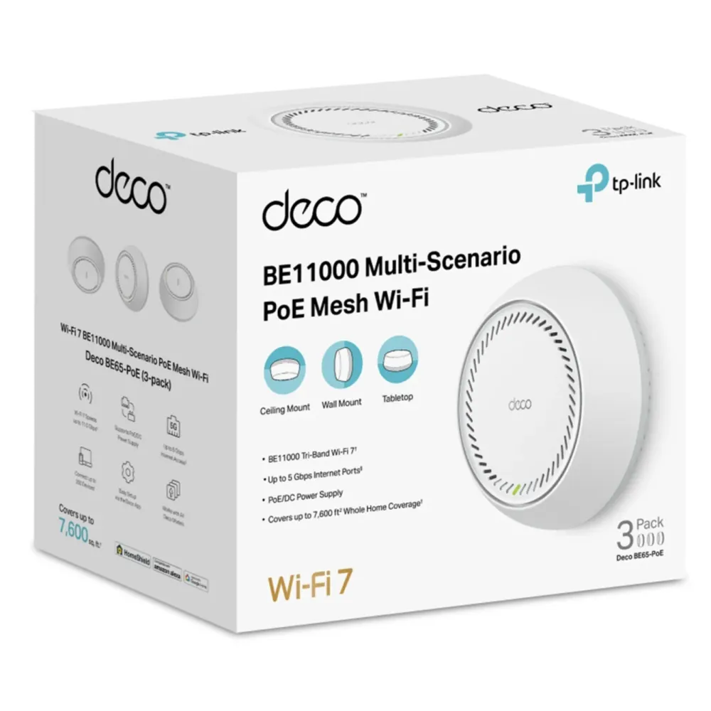 TP-Link Mesh|Wifi-Routere|Deco BE65-PoE Wifi 7-meshsystem 3-pack