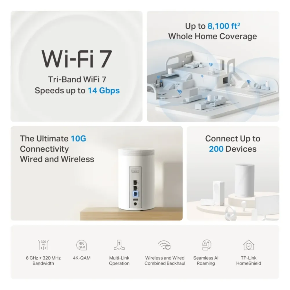 TP-Link Mesh|Wifi-Routere|Deco BE68 wifi 7 mesh-system 3-pack