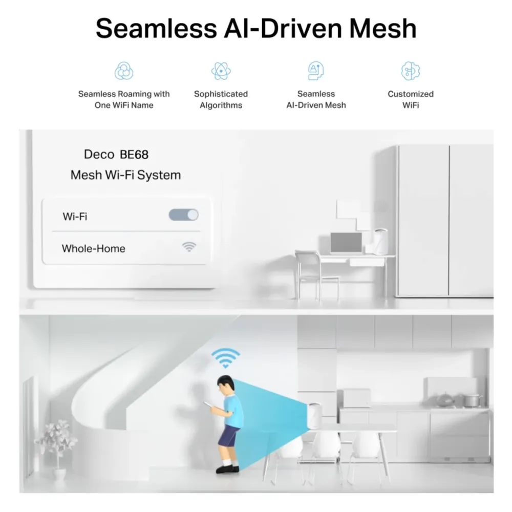 TP-Link Mesh|Wifi-Routere|Deco BE68 Wifi 7 mesh-system 2-pack