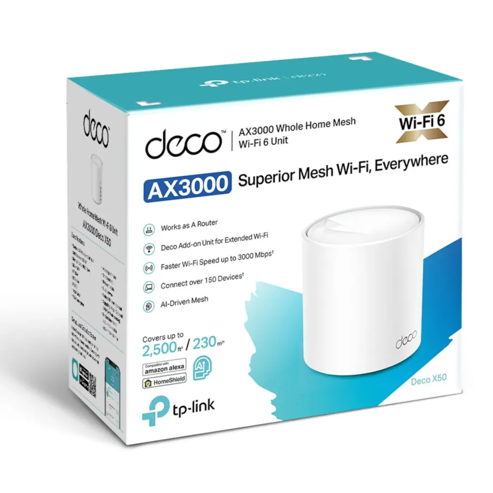 TP-Link Mesh|Wifi-Routere|Deco X50 AX3000 1-pk.