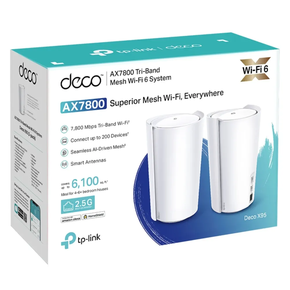 TP-Link Mesh|Wifi-Routere|Deco X95 Mesh-system AX7800 2-pk.