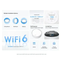 TP-Link Mesh|Wifi-Routere|Deco X50-PoE AX3000 3-pk.