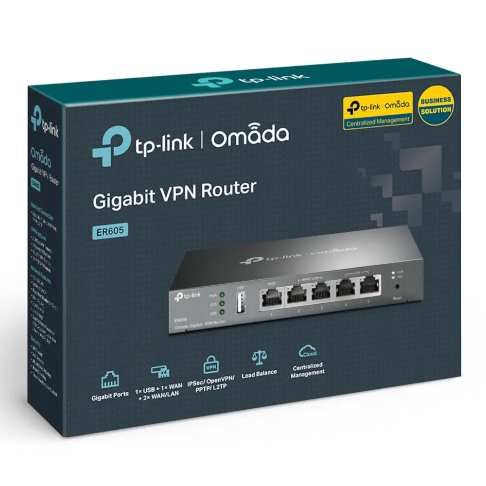 TP-Link Kablet Nettverk|Mobilt Bredbånd Og Rutere|ER605 (TL-R605) V2 Omada Gigabit VPN-ruter