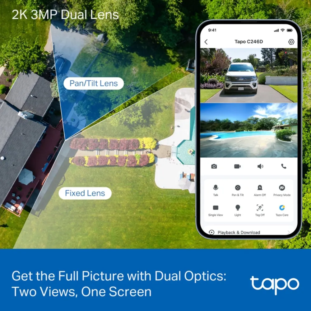 TP-Link Kameraovervåking|Tapo C246D Trådløst overvåkingskamera