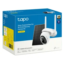 TP-Link Kameraovervåking|Tapo C665G Solcelledrevet 4K Pan/Tilt overvåkingskamera med Wi-Fi/4G