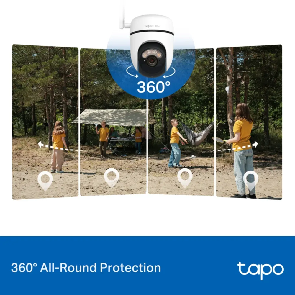 TP-Link Kameraovervåking|Tapo C615G Solcelledrevet 4G LTE Pan/Tilt overvåkingskamera