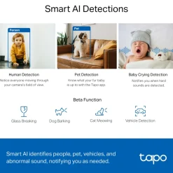 TP-Link Alarmsystemer|Skimmingsbeskyttelse|Tapo C220 Pan/Tilt AI Overvåkingskamera