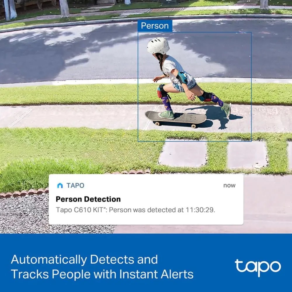TP-Link Alarmsystemer|Skimmingsbeskyttelse|Tapo C610 Solcelledrevet Pan/Tilt overvåkingskamera