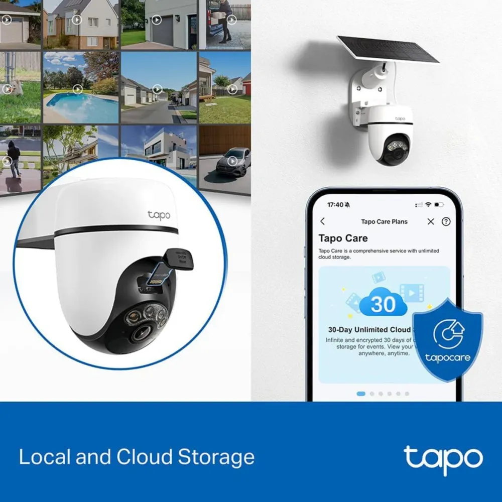 TP-Link Alarmsystemer|Skimmingsbeskyttelse|Tapo C610 Solcelledrevet Pan/Tilt overvåkingskamera