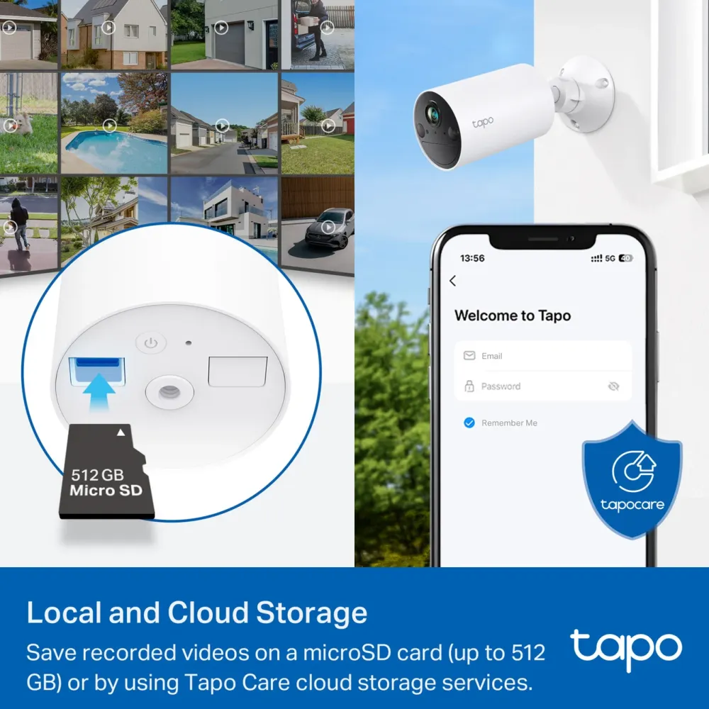TP-Link Kameraovervåking|Tapo C410 Trådløst overvåkingskamera 4-pack