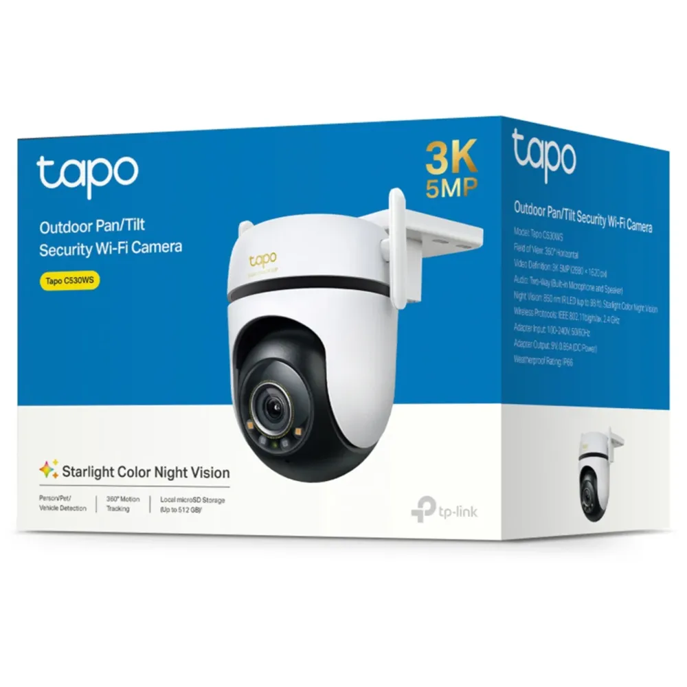 TP-Link Alarmsystemer|Skimmingsbeskyttelse|Tapo C530WS Trådløst overvåkningskamera