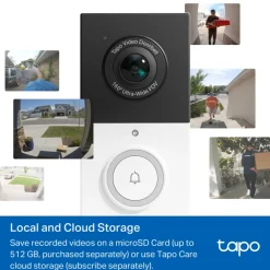 TP-Link Smarte Alarmer|Smarte Sensorer|Tapo D210 Videodørklokke