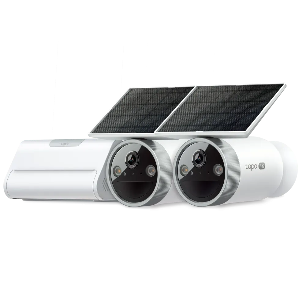TP-Link Kameraovervåking|Tapo HB610 4K-solkameraer 2-pakning + H500 CentralHub