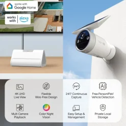 TP-Link Kameraovervåking|Tapo HB610 4K-solkameraer 2-pakning + H500 CentralHub