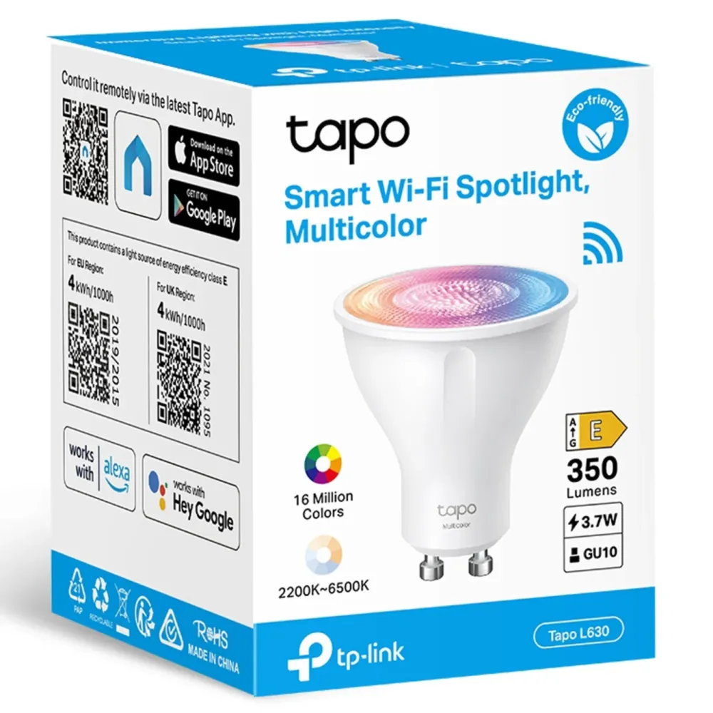 TP-Link Smart Belysning|Lyslenker|Tapo L630 Smart RGB LED-pære GU10