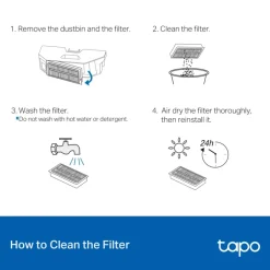 TP-Link Rengjøring|Robotstøvsuger|Tapo RVA520 HEPA-filter for robotstøvsuger 4-pk.