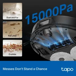 TP-Link Rengjøring|Robotstøvsuger|Tapo RV50 Pro Omni – Robotstøvsuger med basestasjon