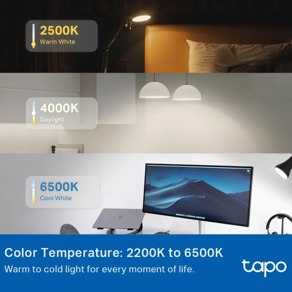 TP-Link Smart Belysning|Smart Belysning|Tapo Smart RGB LED-pære 1100 lumen E27