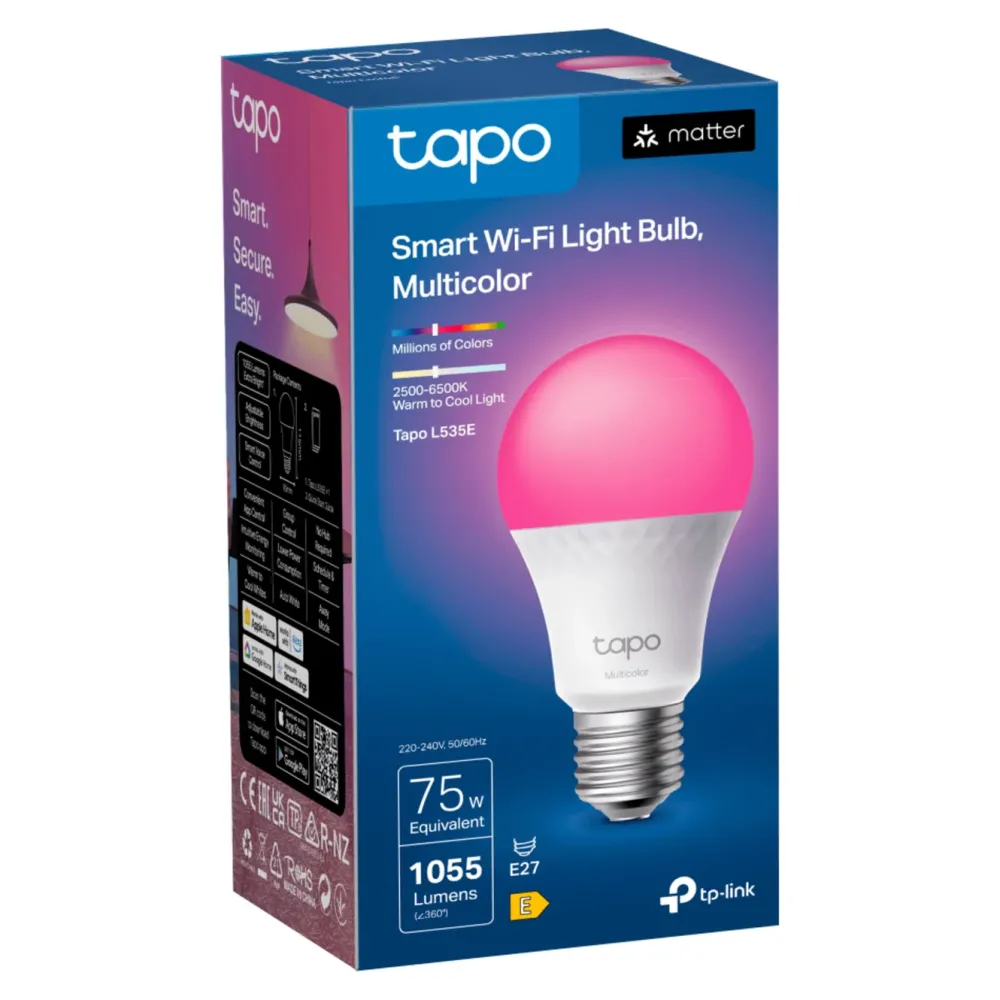 TP-Link Smart Belysning|Smart Belysning|Tapo Smart RGB LED-pære 1100 lumen E27