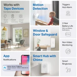 TP-Link Alarmsystemer|Smarte Sensorer|Tapo T30 KIT – Smarte sensorer for et tryggere og mer komfortabelt hjem