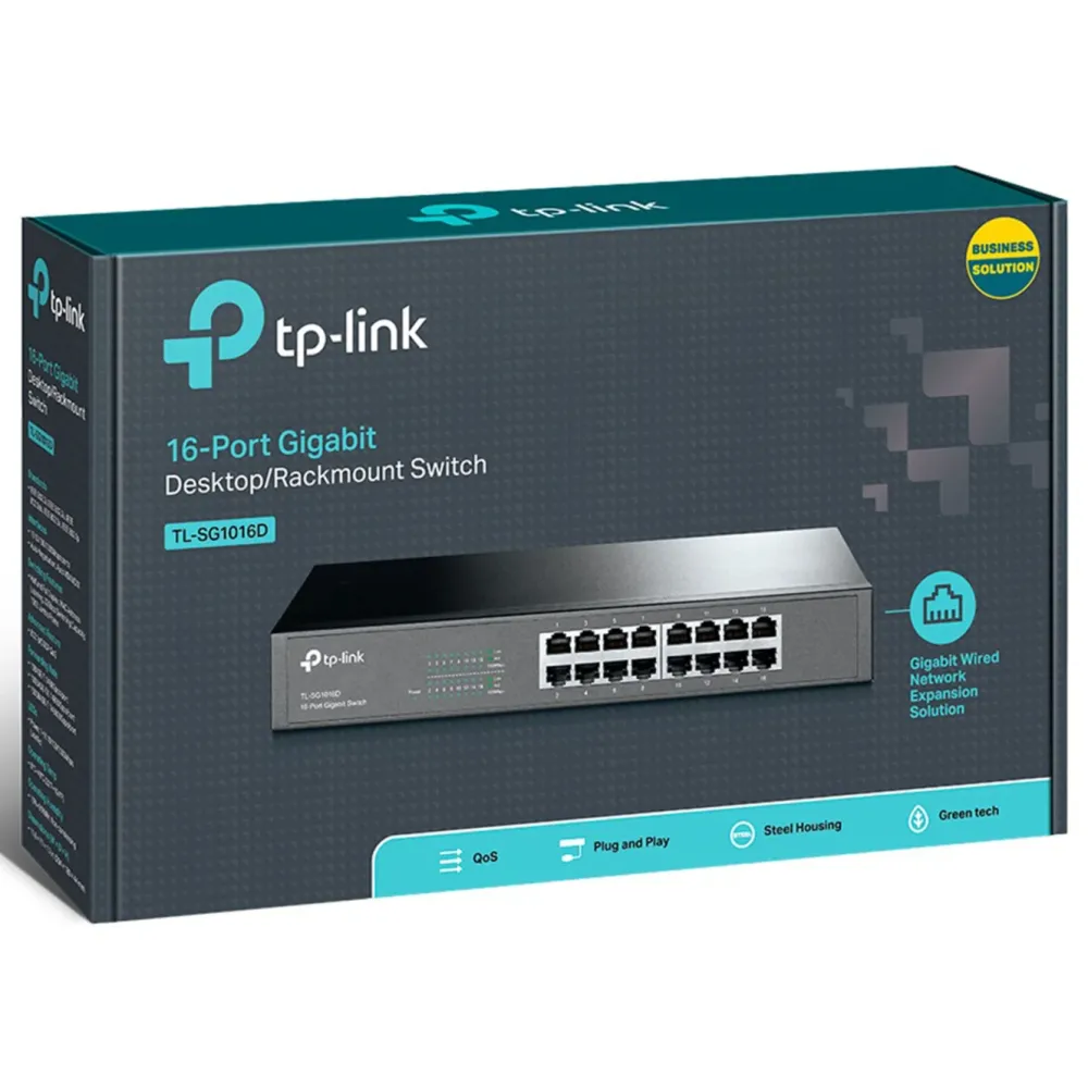 TP-Link Kablet Nettverk|TL-SG1016D 16-Port Gigabit Switch