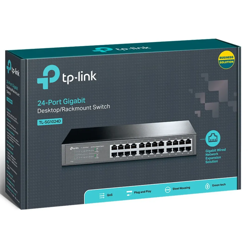 TP-Link Kablet Nettverk|TL-SG1024D 24-Port Gigabit Switch