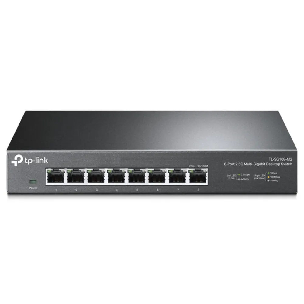 TP-Link Kablet Nettverk|TL-SG108-M2 Gigabitswitch 8 porter 2,5 Gb/s
