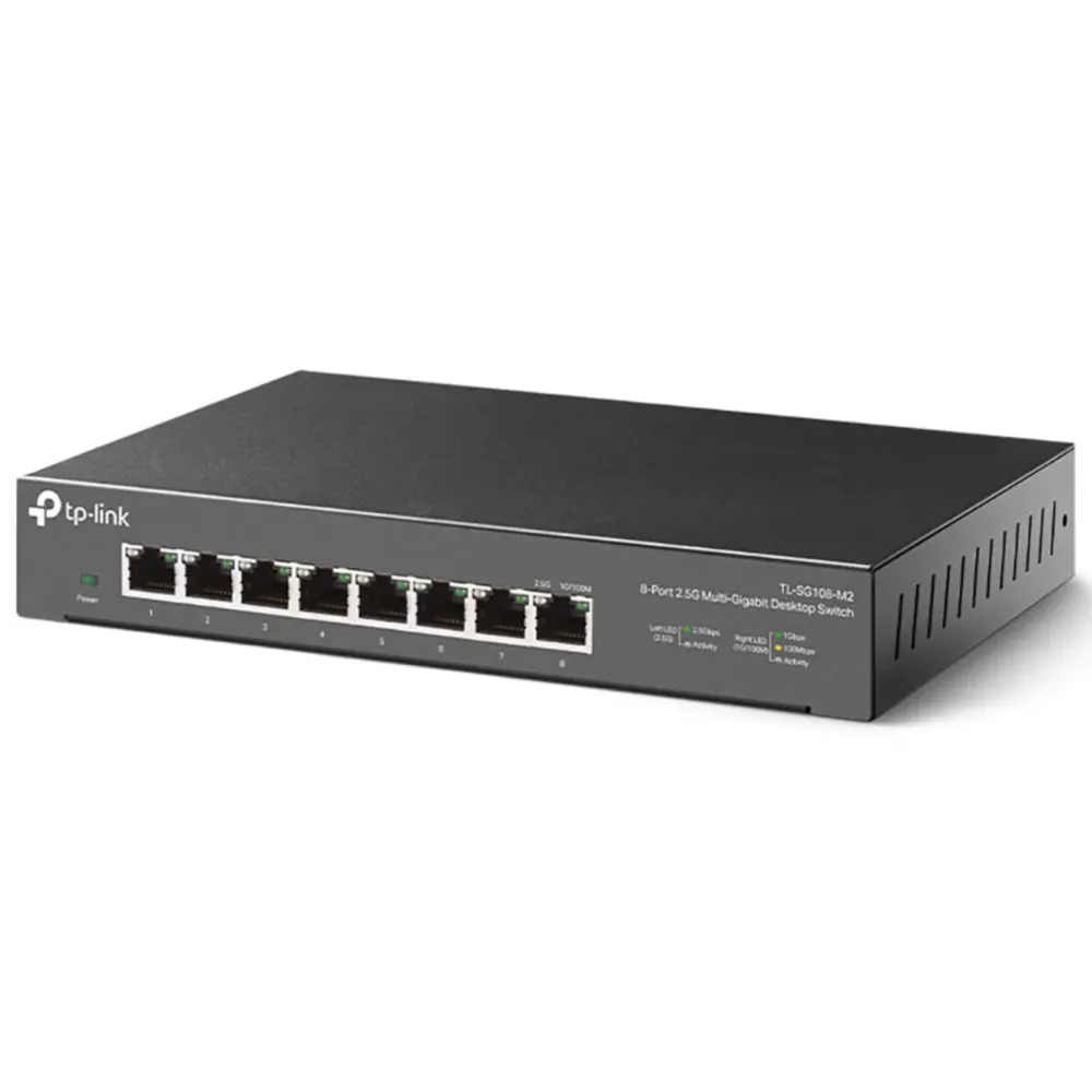 TP-Link Kablet Nettverk|TL-SG108-M2 Gigabitswitch 8 porter 2,5 Gb/s
