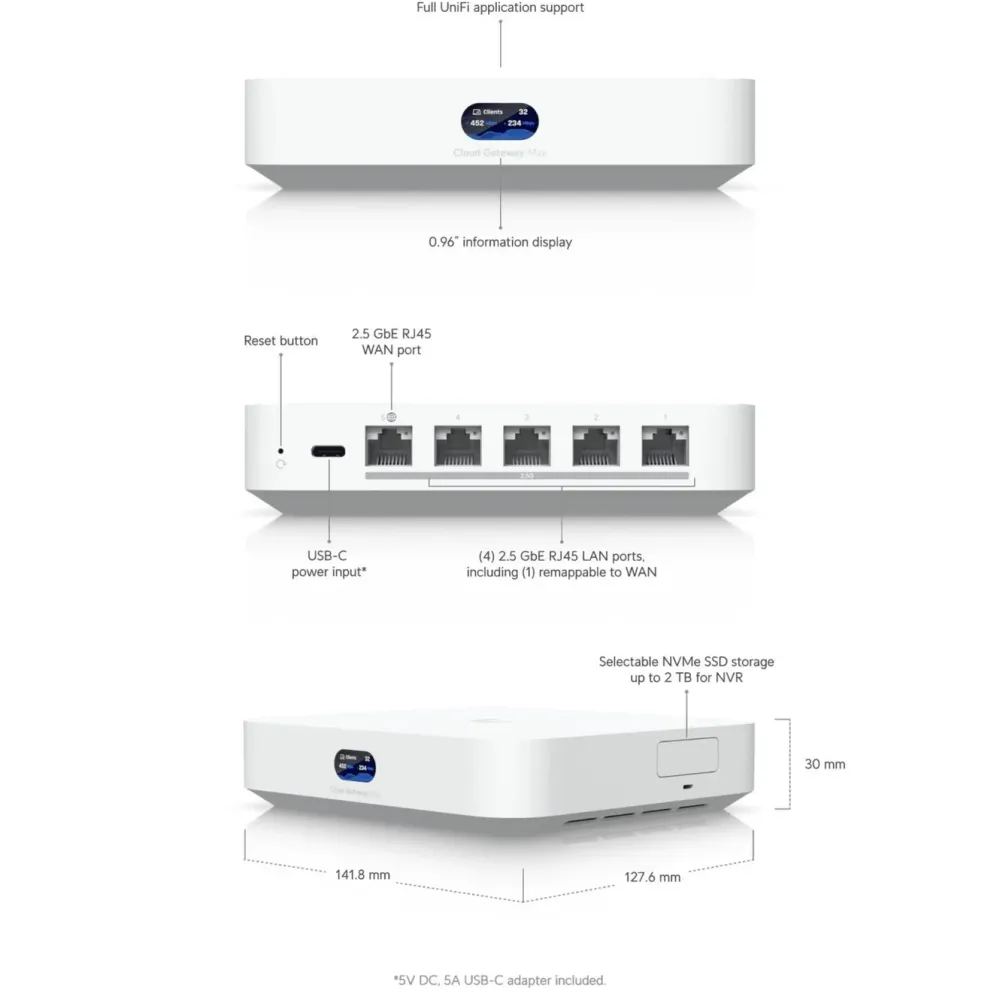 Ubiquiti Wifi-Forsterker|Mobilt Bredbånd Og Rutere|UCG-Max Cloud Gateway Max