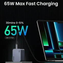 Ugreen Mobiltelefonladere|Nexode Pro 65 W GaN-hurtiglader med 3 porter